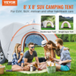 VEVOR SUV Camping Tent, 8'-8' SUV Tent Attachment for Camping with Rain Layer and Carry Bag, Waterproof PU2000mm Double Layer Truck Tent, Accommodate 6-8 Person, Rear Tent for Van Hatch Tailgate