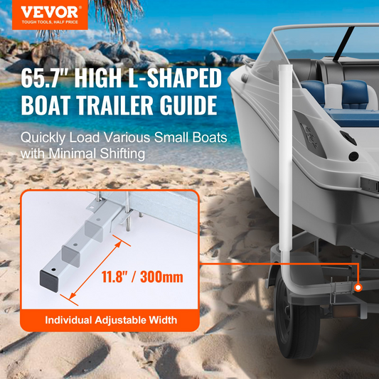 VEVOR Boat Trailer Guide, 1.5M Adjustable Design Trailer Guide Poles, 2PCS Rustproof Galvanized Steel Trailer Guide ons, Trailer Guides with PVC Pipes, for Ski Boat, Fishing Boat or Sailboat Trailer