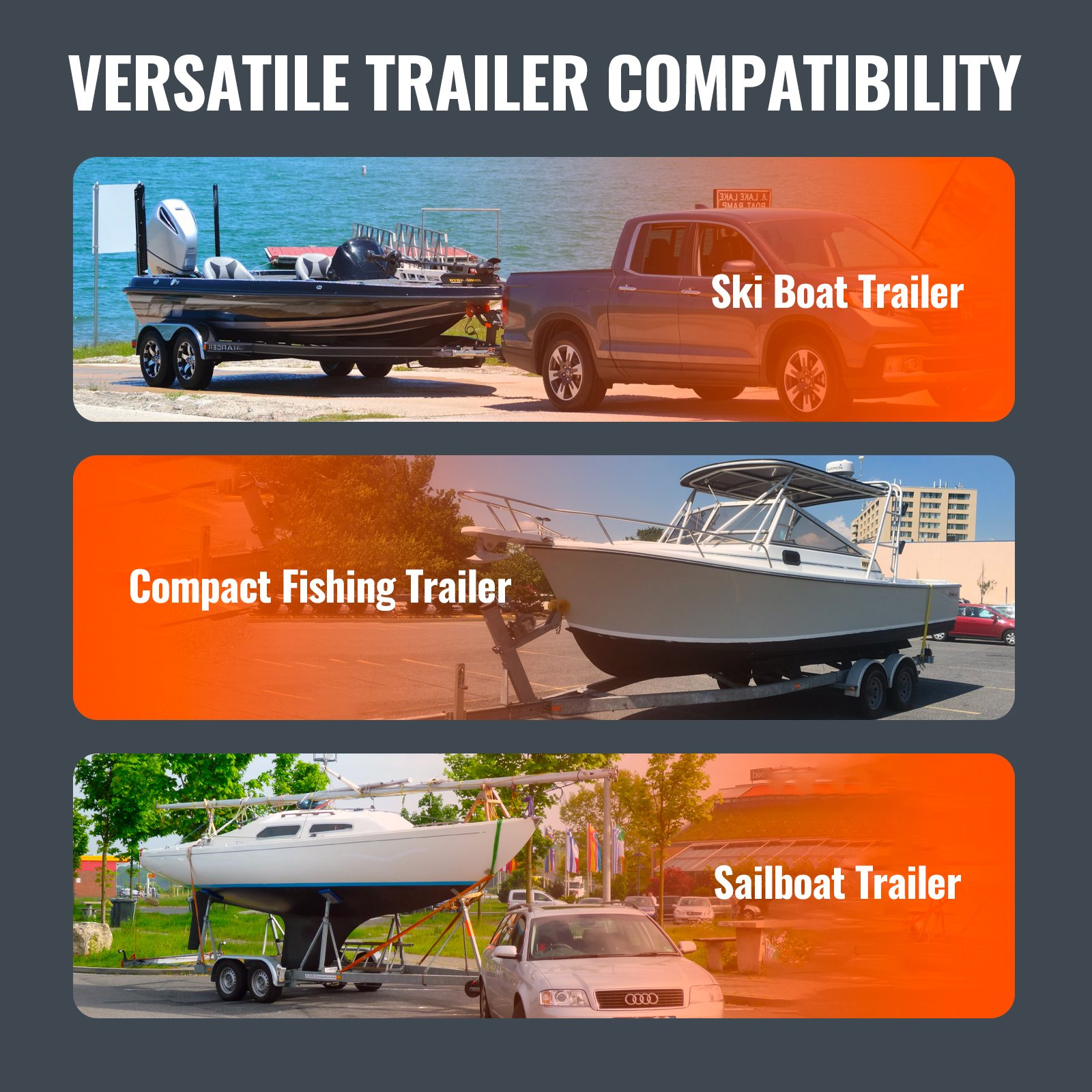 VEVOR Boat Trailer Guide, 1.5M Adjustable Design Trailer Guide Poles, 2PCS Rustproof Galvanized Steel Trailer Guide ons, Trailer Guides with PVC Pipes, for Ski Boat, Fishing Boat or Sailboat Trailer