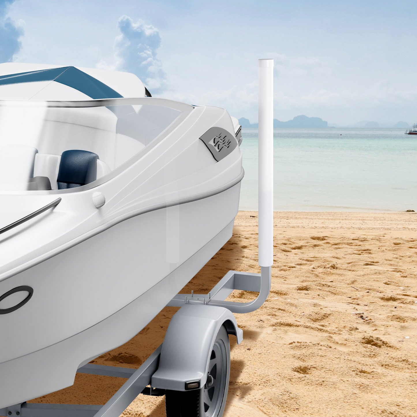 VEVOR Boat Trailer Guide, 1.5M Adjustable Design Trailer Guide Poles, 2PCS Rustproof Galvanized Steel Trailer Guide ons, Trailer Guides with PVC Pipes, for Ski Boat, Fishing Boat or Sailboat Trailer