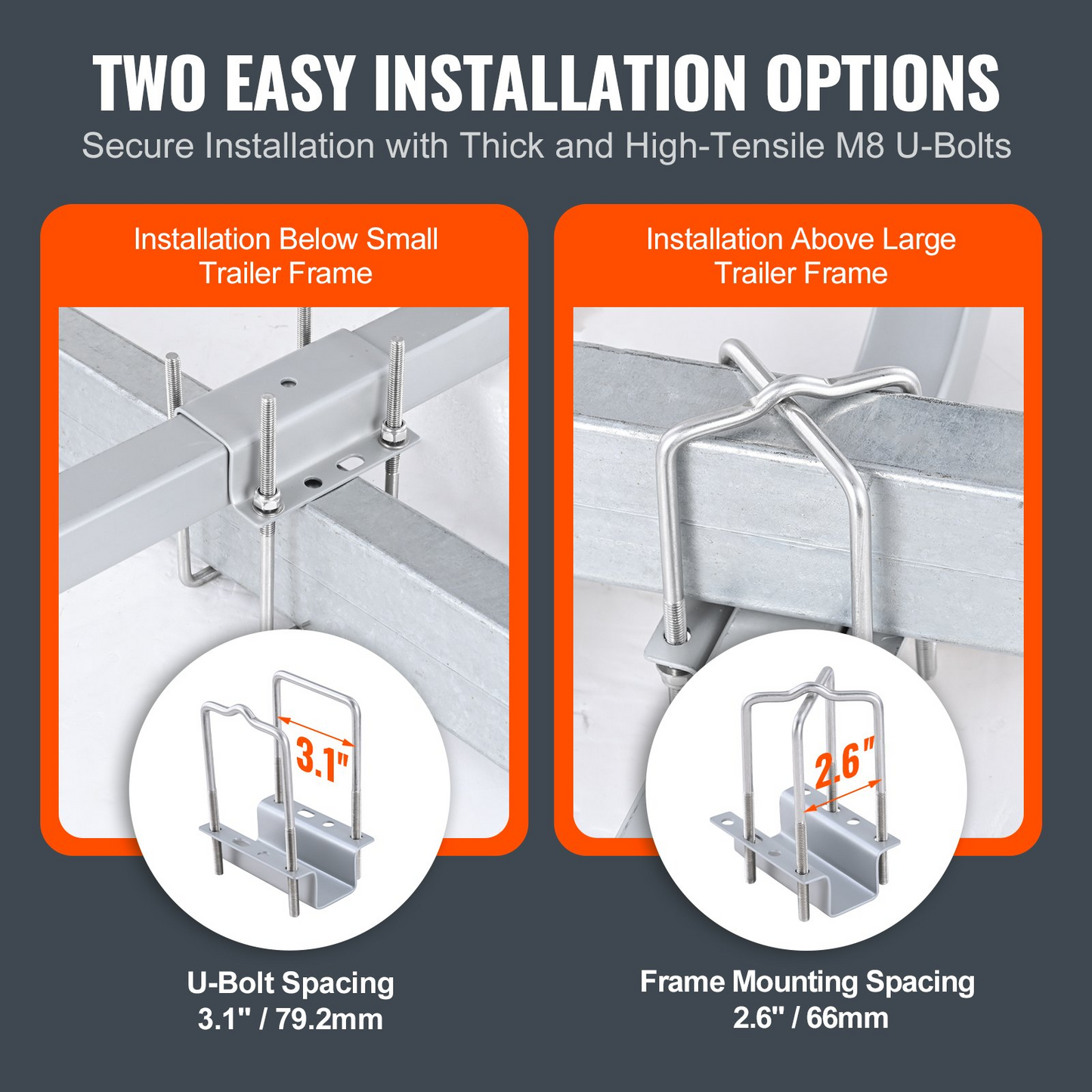 VEVOR Boat Trailer Guide, 0.7M Adjustable Design Short Bunk Guide-Ons, 2PCS Rustproof Galvanized Steel Trailer Guide Poles, Heavy Duty Roller Guide Design, for Ski Boat, Fishing Boat or Sailboat Trail