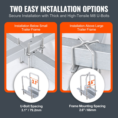 VEVOR Boat Trailer Guide, 0.7M Adjustable Design Short Bunk Guide-Ons, 2PCS Rustproof Galvanized Steel Trailer Guide Poles, Heavy Duty Roller Guide Design, for Ski Boat, Fishing Boat or Sailboat Trail