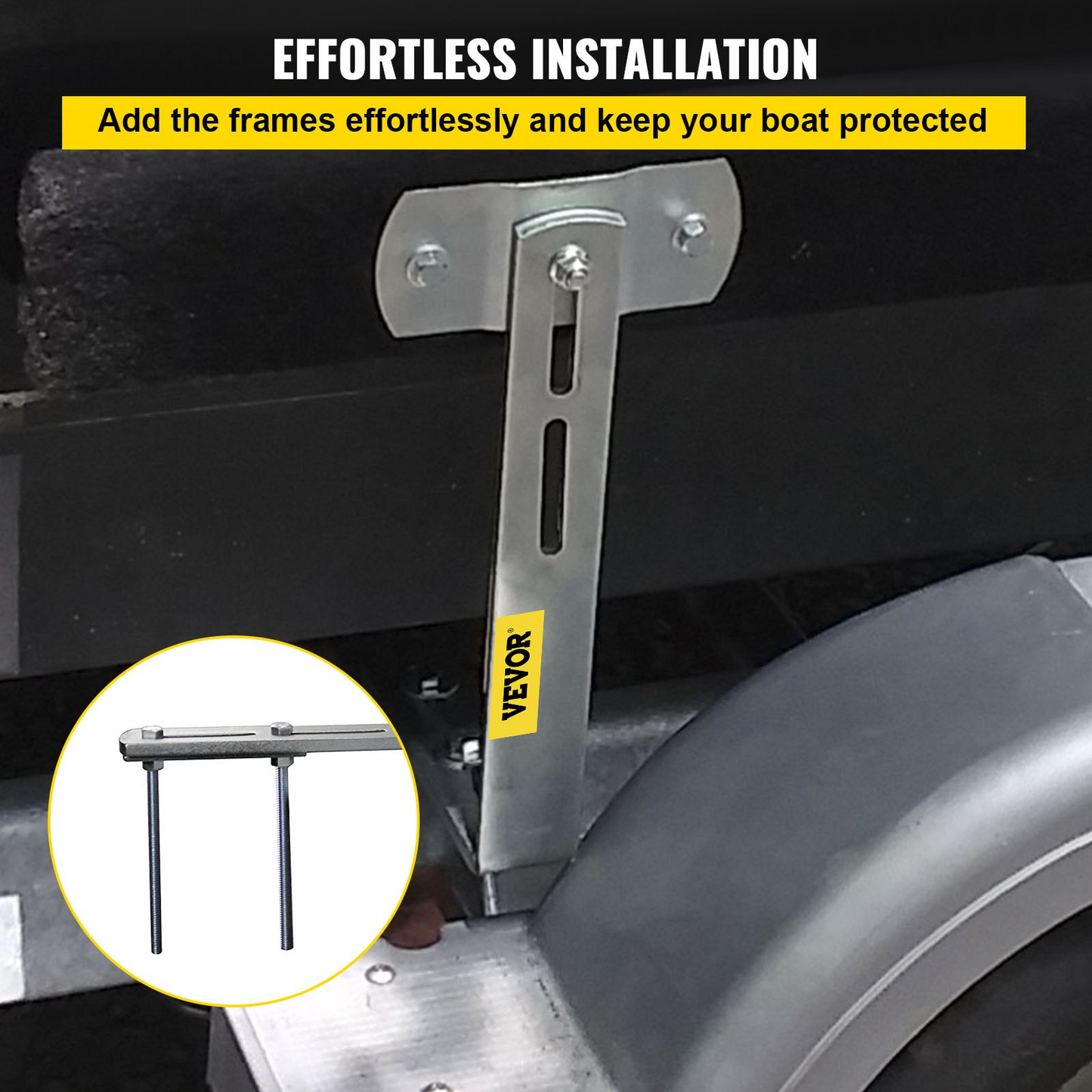 VEVOR Boat Trailer Guide-on 48" π-shape Trailer Guide on w/Carpet-padded Boards