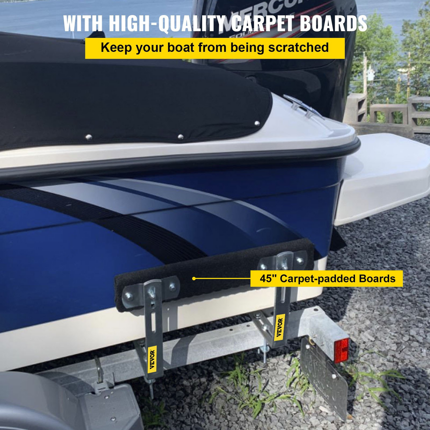 VEVOR Boat Trailer Guide-on 48" π-shape Trailer Guide on w/Carpet-padded Boards