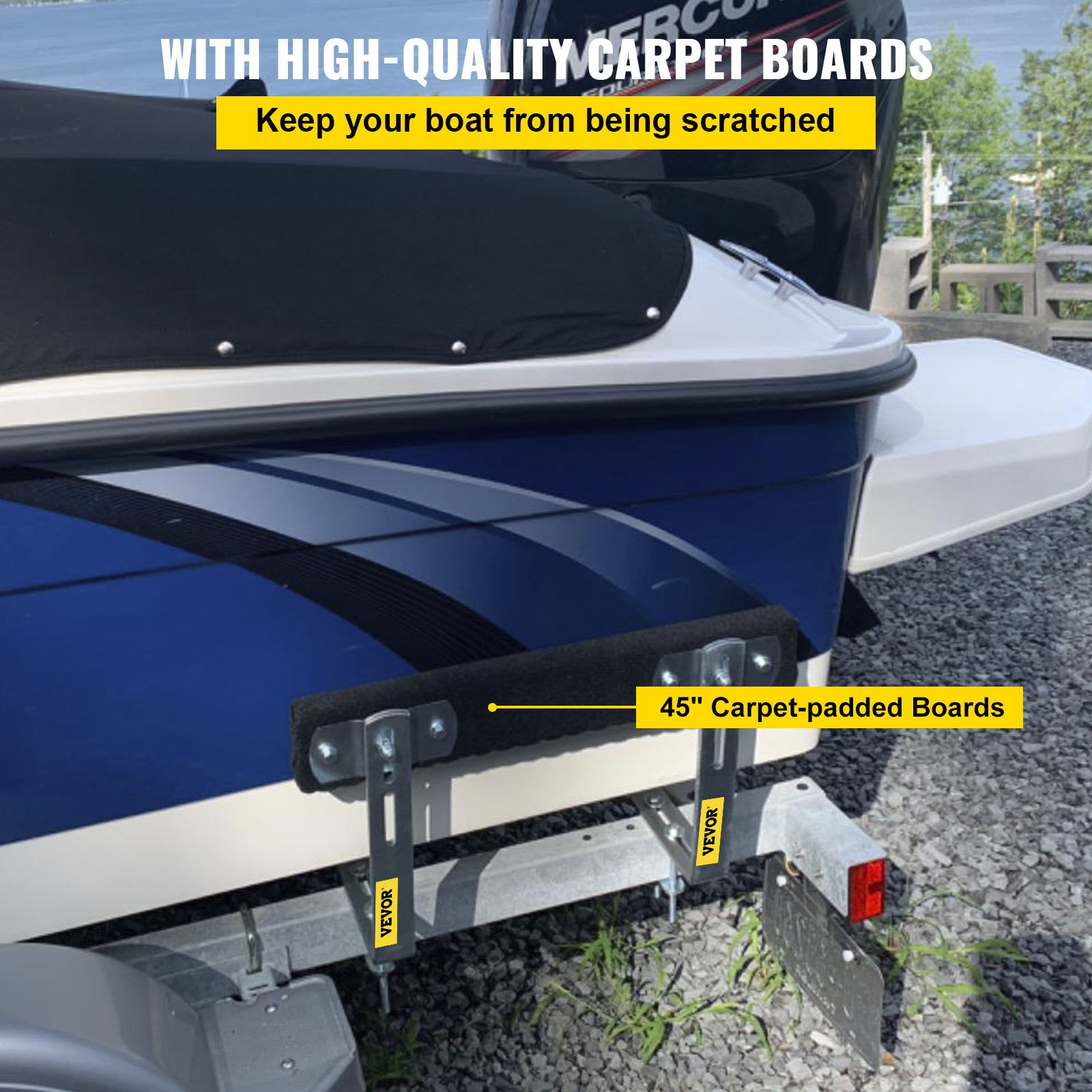 VEVOR Boat Trailer Guide-on 48" π-shape Trailer Guide on w/Carpet-padded Boards