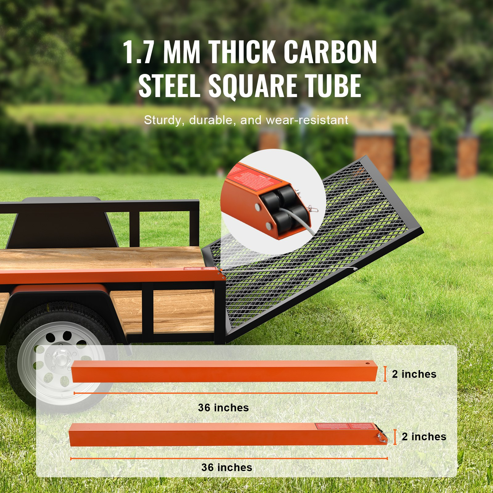 VEVOR TrailTailgate er Lift Assist, Max 180 lbs Load Capacity, Compatible with Open Utility Trailer Tailgate and Ramp, with 10 to 24 Inches Heights Side Rail and 4 to 6 Feet Height Tail Gate or Ramp
