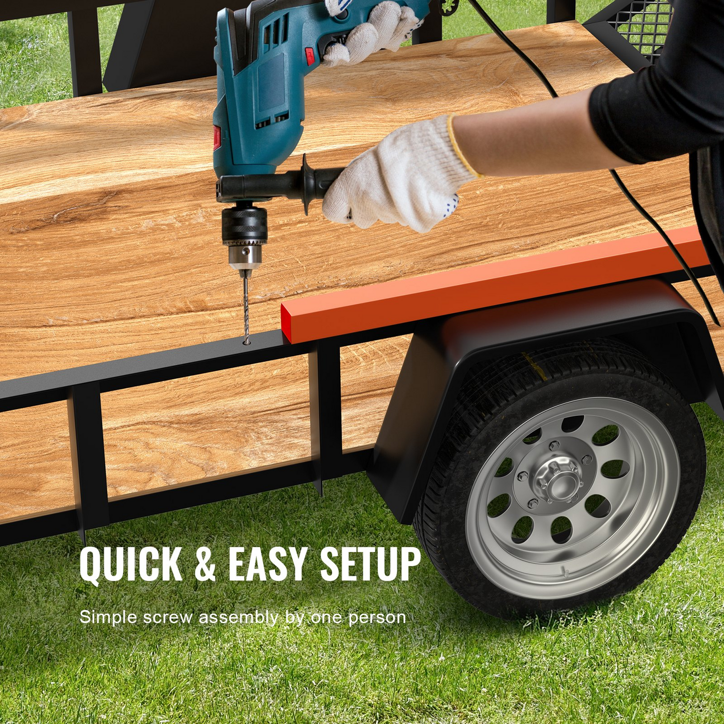 VEVOR TrailTailgate er Lift Assist, Max 180 lbs Load Capacity, Compatible with Open Utility Trailer Tailgate and Ramp, with 10 to 24 Inches Heights Side Rail and 4 to 6 Feet Height Tail Gate or Ramp