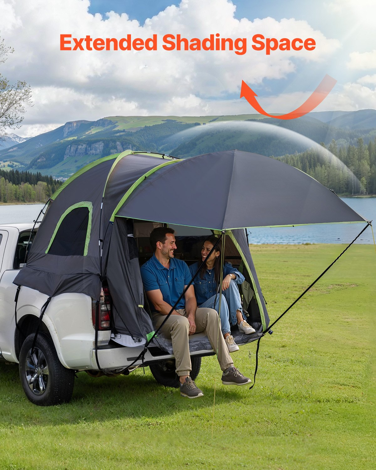 VEVOR Truck Tent 5.5-6.0ft Waterproof PU2000 Truck Bed Camping Tent 2-3 Person