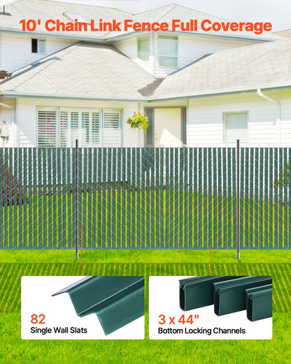 VEVOR Chain Link Fence Privacy Slats Single-Wall for 4' High Fence Bottom Lock