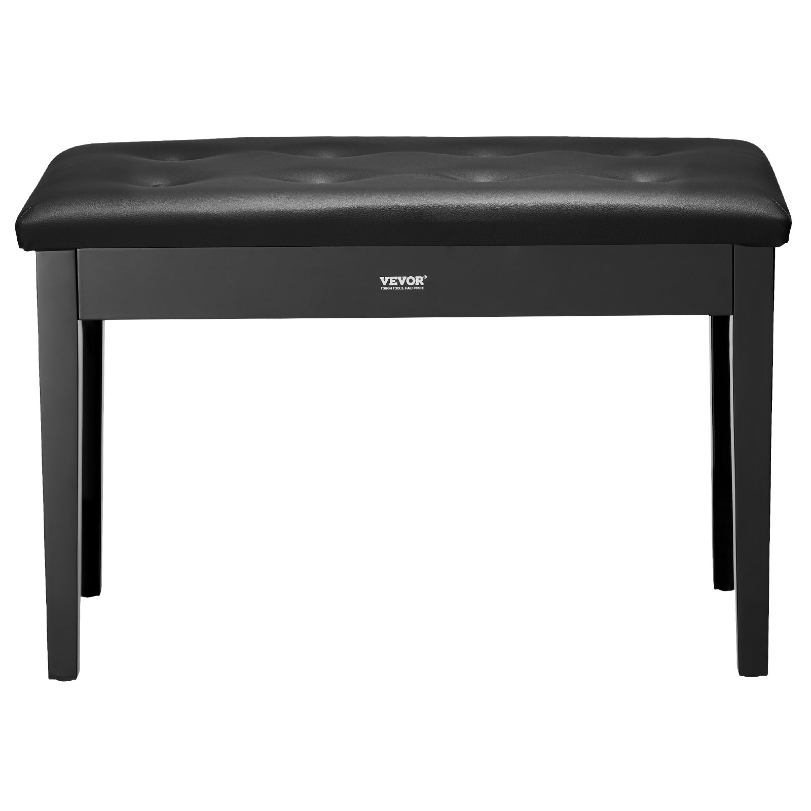 VEVOR Duet Piano Keyboard Bench Storage Padded Seat Wooden Vanity Bookcase Stool