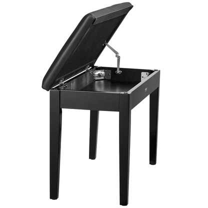 VEVOR Duet Piano Keyboard Bench Storage Padded Seat Wooden Vanity Bookcase Stool