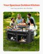 VEVOR Camping Kitchen Table Folding Portable Adjustable Cooking Station Storage