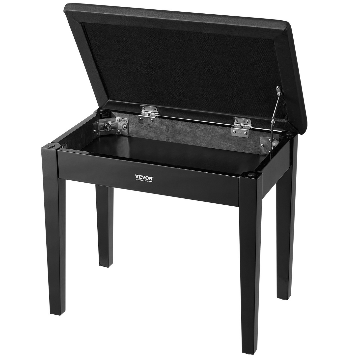 VEVOR Piano Keyboard Bench Storage Padded Seat Wooden Vanity Bookcase Stool
