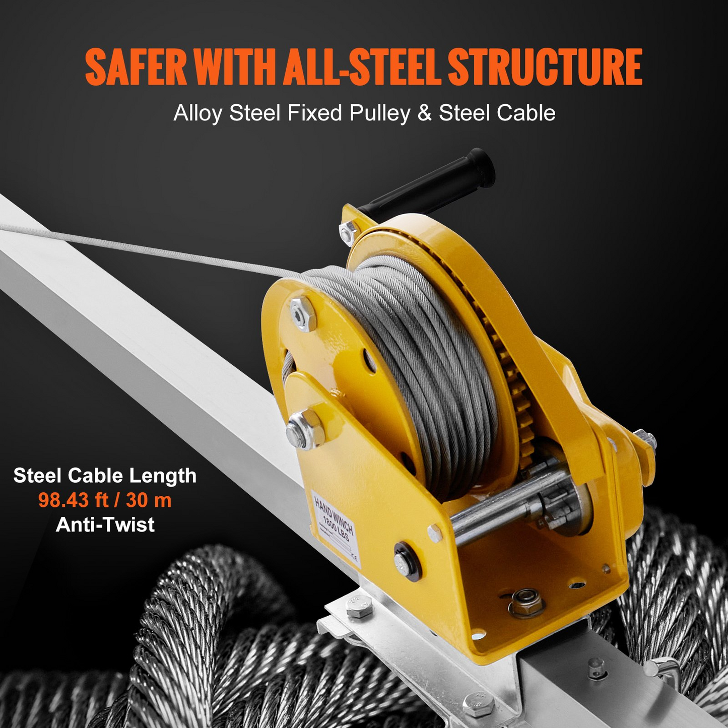 VEVOR Confined Space Tripod Kit, 816.4 kg Winch, Confined Space Tripod 2.13 m Legs and 30 m Cable, Confined Space Rescue Tripod 10 m Fall Protection, Harness, Storage Bag for Traditional Confined Spaces