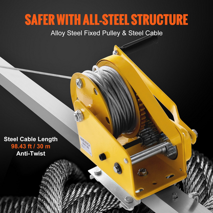 VEVOR Confined Space Tripod Kit, 1179 kg Winch, Confined Space Tripod 2.43 m Legs and 30 m Cable, Confined Space Rescue Tripod 10 m Fall Protection, Harness, Storage Bag for Traditional Confined Spaces