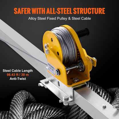 VEVOR Confined Space Tripod Kit, 544 kg Winch, Confined Space Tripod 2.13 m Legs and 30 m Cable, Confined Space Rescue Tripod 10 m Fall Protection, Harness, Storage Bag for Traditional Confined Spaces