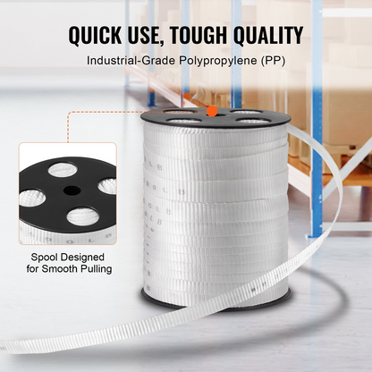VEVOR Polyester Pulling Tape Mule Tape 3/4" x 265' 2500 lbf Tensile Capacity