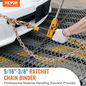 VEVOR Ratchet Chain Binder, 0.8 - 0.9 cm Heavy Duty Load Binders, with G80 Chains 3220 kg Secure Load Limit, Labor-saving Anti-skid Handle, Tie Down Hauling Chain Binders for Flatbed Truck Trailer, 4 P