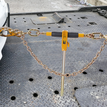 VEVOR Ratchet Chain Binder, 0.8 - 0.9 cm Heavy Duty Load Binders, with G80 Chains 3220 kg Secure Load Limit, Labor-saving Anti-skid Handle, Tie Down Hauling Chain Binders for Flatbed Truck Trailer, 4 P