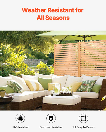 VEVOR Wooden Privacy Screen 36" x 76" Freestanding Outdoor Privacy Screen