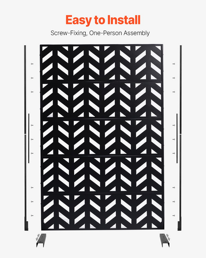 VEVOR Metal Privacy Screen 47" x 72" Freestanding Outdoor Privacy Screens
