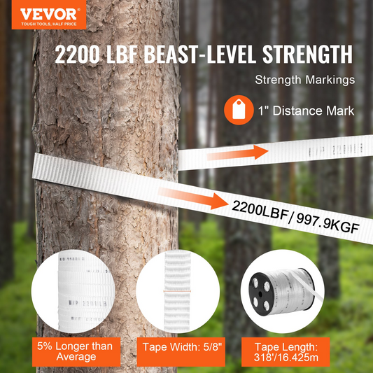 VEVOR Polyester Pulling Tape Mule Tape 5/8" x 318' 2200 lbf Tensile Capacity