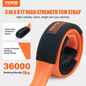VEVOR Recovery Tow Strap 3 inches/7.6 cm, 8 feet/2.4 m 36,000 lbs/16,329 kg Break Strength, Triple Reinforced Loop Straps, Tree Saver, Winch Line Extension Strap, Off Road Towing and Recovery, Extreme Weather Resistance
