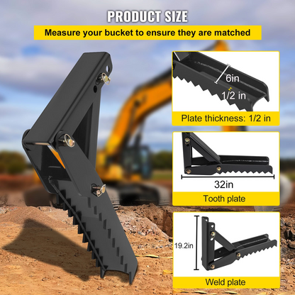VEVOR welding of thumb accessories for backhoe excavator 32"