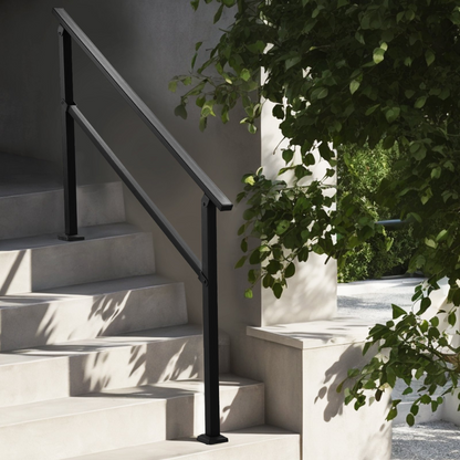 VEVOR Outdoor Handrails for 4-5 Step Stairs Black Square Tube Easy Install