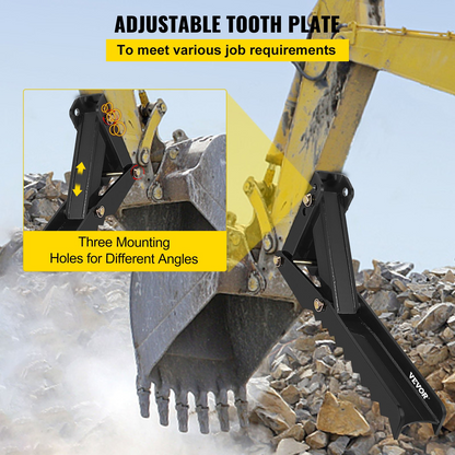 VEVOR Backhoe Excavator Thumb Attachments, 36 inch  Adjustable Extreme Weld On Backhoe Thumb Hoe Clamp 1/2 Inch Teeth Thick Steel Plate 16MM Assembly Bolt-On Design