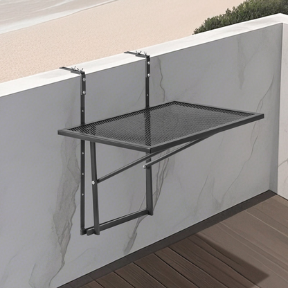 VEVOR Balcony Hanging Table 19 x 24 in Metal Patio Railing Table Adjustable