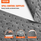 VEVOR Spill Absorbent Pads, Universal Absorbing Mat Absorbs up 45.4 L, 330 x 250 mm Polypropylene Absorbent Pad for Oil, Water and Other Liquids, Pack of 100