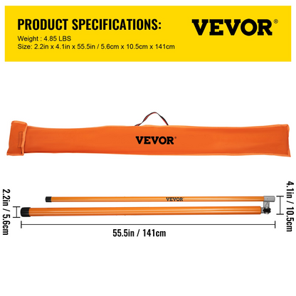 VEVOR Load Height Measuring Stick, 20' Sturdy Fiberglass Truck Height Stick with Adjustable Pole, Non-conductive Truck Height Measuring Stick with Carrying Bag, Height Stick for Trucks, Car Haulers