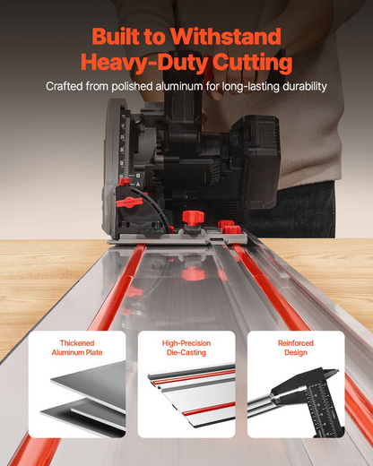 VEVOR Track Saw Guide Rail 110 in 3 Connectors Fit Makita Festool WEN Track Saws