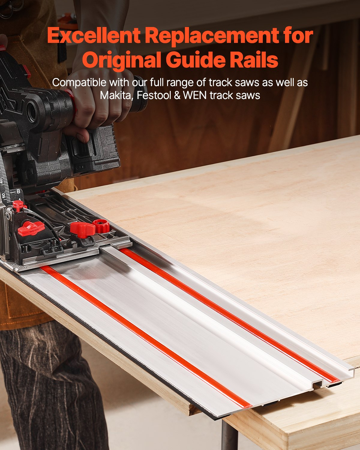 VEVOR Track Saw Guide Rail 55 in 1 Connector Fit Makita Festool WEN Track Saws