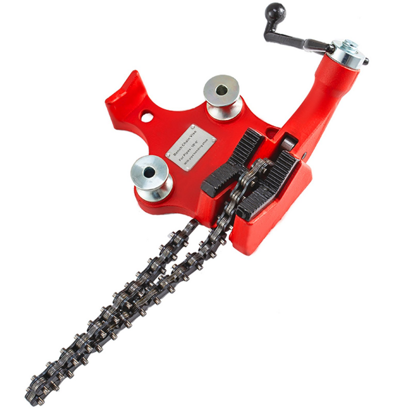 Screw Bench Chain Vise For 1/8'' to 5'' Pipe Bench Vise With Crank Handle
