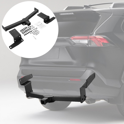 VEVOR Class 3 Trailer Hitch, 2-Inch Receiver, Q455B Steel Tube Frame, Compatible with 2019-2023 Toyota RAV4, 6000 lbs, Multi-Fit Hitch to Receive Ball Mount, Cargo Carrier, Bike Rack, Tow Hook, Black