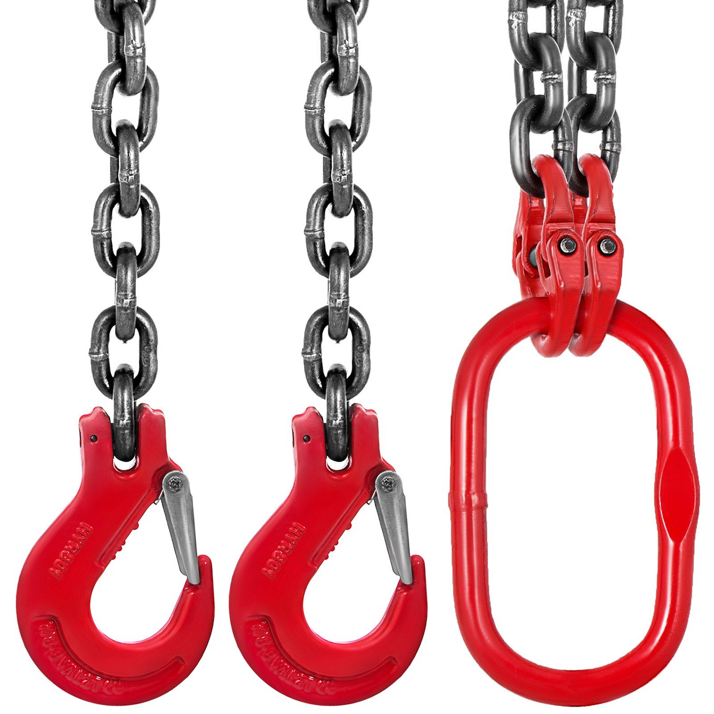 VEVOR 3/8" x 5' Chain Sling 2 Legs G80 Lifting Chain with Grab Hooks 11000 lbs