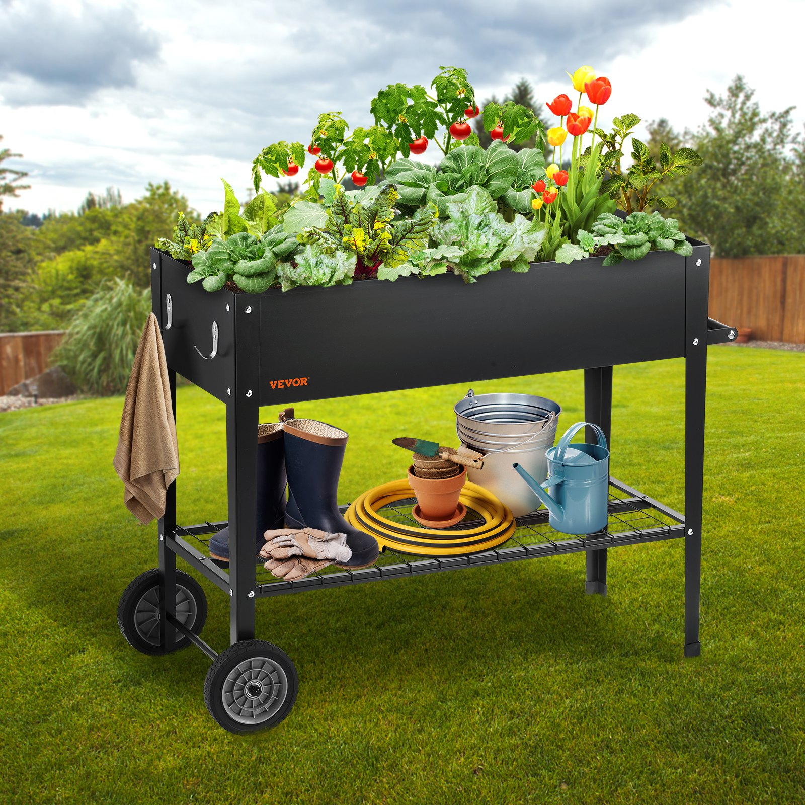 VEVOR Galvanized Raised Garden Bed Planter Box 42.5x19.5x31.5" Flower Vegetable