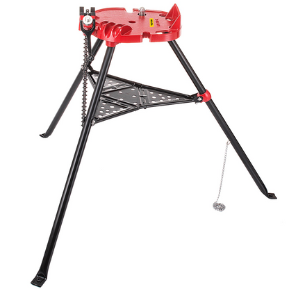 VEVOR Chain Vise with Tripod Stand | 3.2 to 152 mm Pipe Capacity | 600 kg Loading Capacity | Portable Stand with Folding Legs and Tool Tray | Ideal for Plumbing and Pipe Work