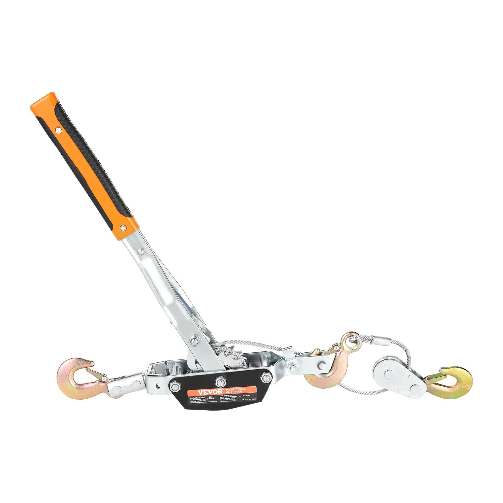 VEVOR Come Along Winch, 5 Ton (5,000 kg) Pulling Capacity, 3.5 m Steel Cable, 3 Hooks, Heavy Duty Ratchet Power Puller Tool with Dual Gears, Automotive Hoist Cable Puller Ideal for Vehicle Rescue