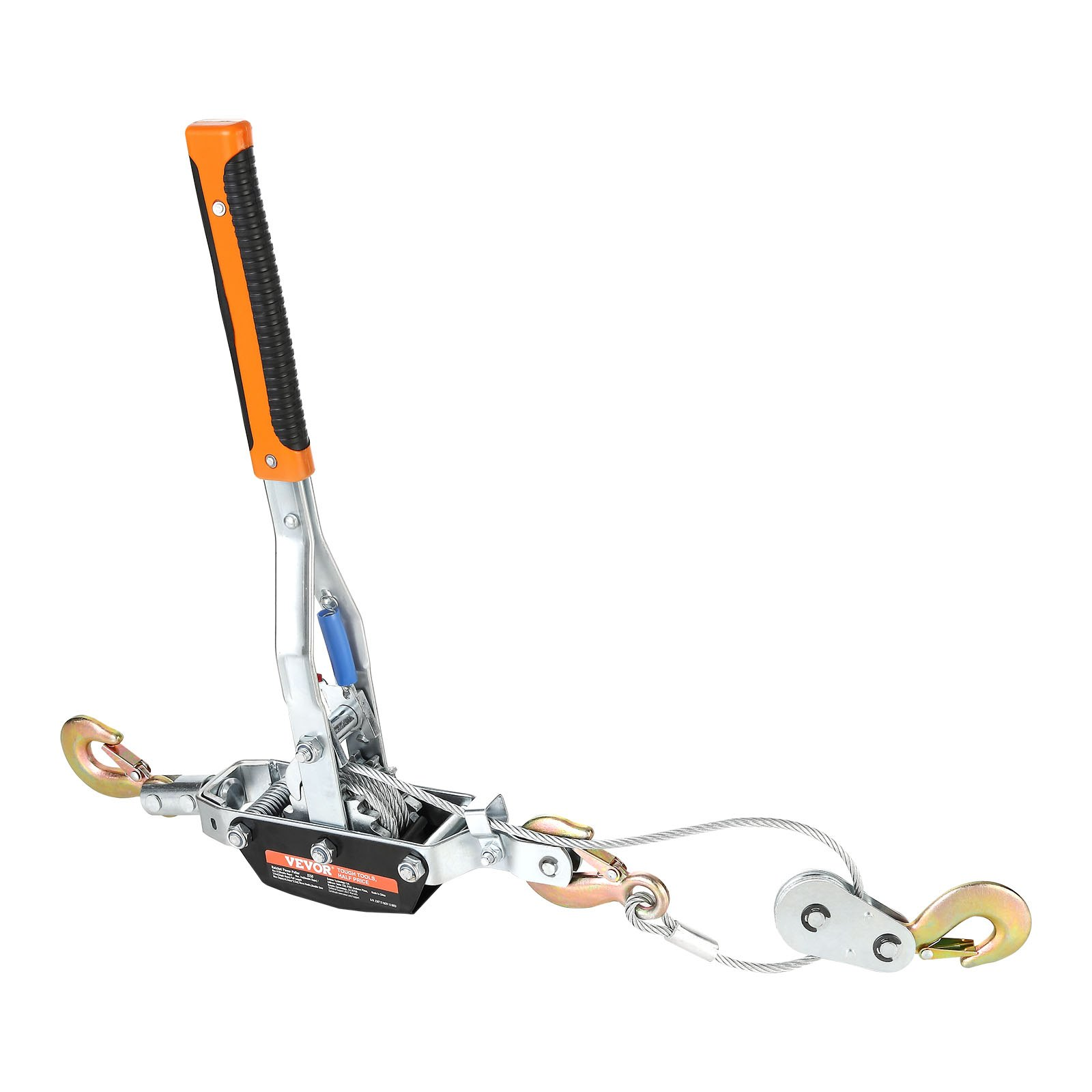VEVOR Come Along Winch, 5 Ton (5,000 kg) Pulling Capacity, 3.5 m Steel Cable, 3 Hooks, Heavy Duty Ratchet Power Puller Tool with Dual Gears, Automotive Hoist Cable Puller Ideal for Vehicle Rescue
