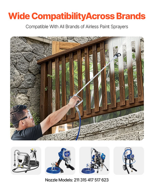 VEVOR Airless Paint Spray Gun and Hose Kit 3600PSI with Extension Rods Filters