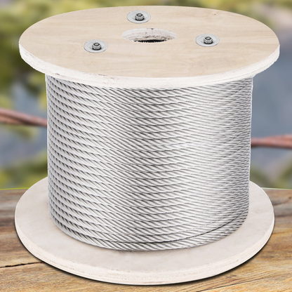 VEVOR 316 Stainless Steel Wire Rope Cable 5/32" 1x19 500 ft reel
