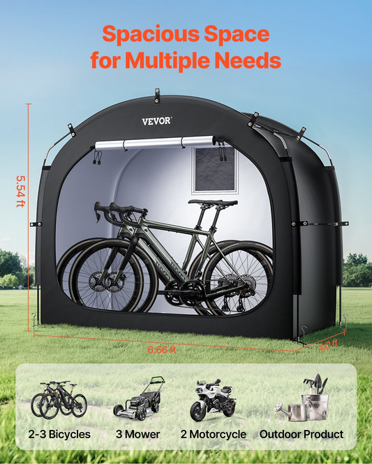VEVOR Outdoor Bike Storage Tent Spacious Waterproof Bike Tent for 3 to 4 Bikes