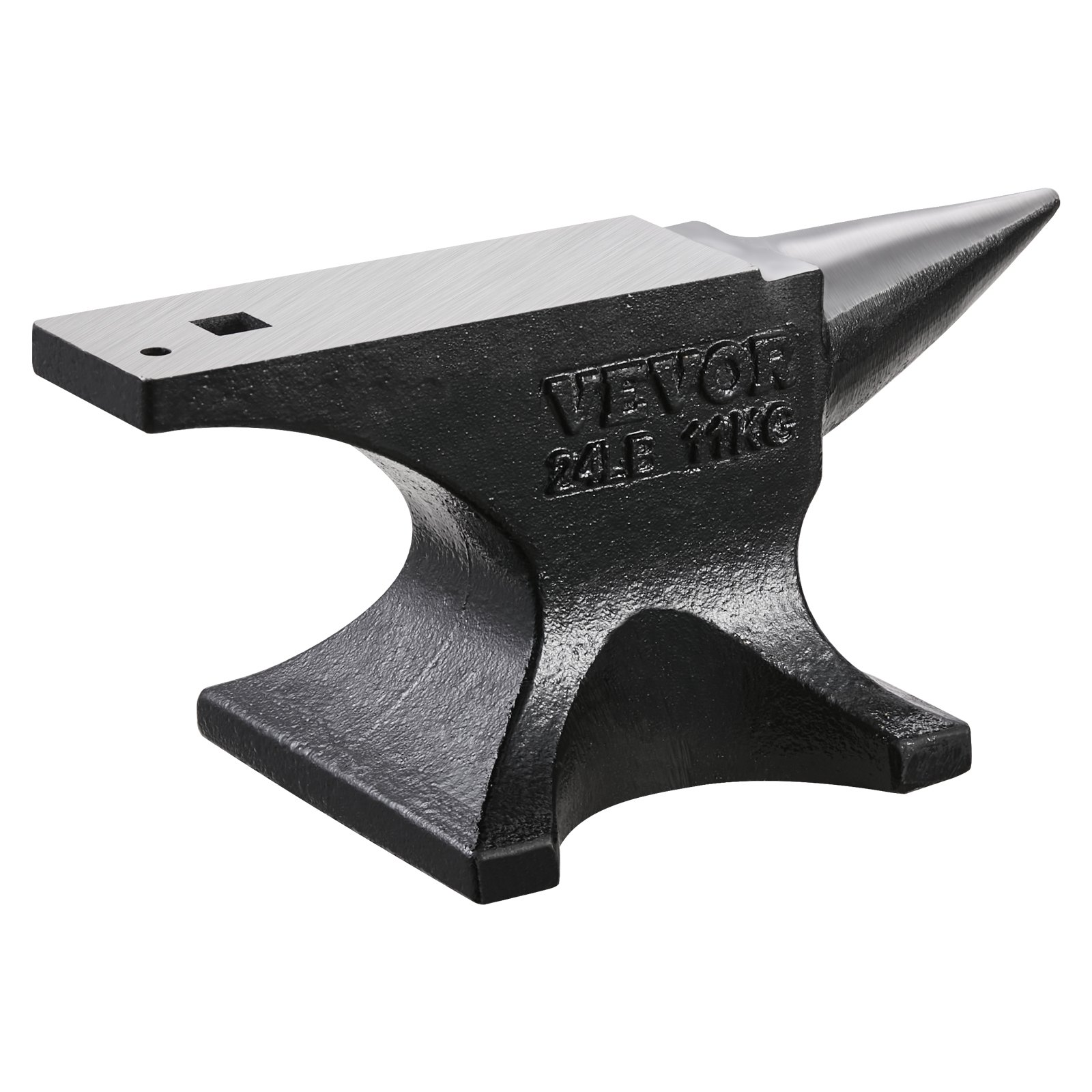 VEVOR Single Horn Anvil 25lbs Cast Steel Anvil Round Horn Anvil for Blacksmiths