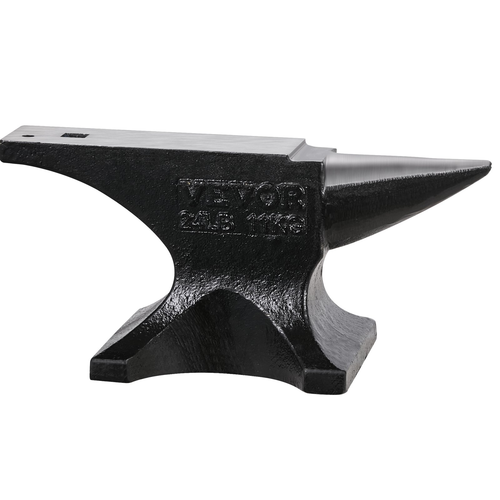 VEVOR Single Horn Anvil 25lbs Cast Steel Anvil Round Horn Anvil for Blacksmiths