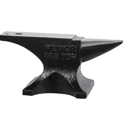 VEVOR Single Horn Anvil 25lbs Cast Steel Anvil Round Horn Anvil for Blacksmiths