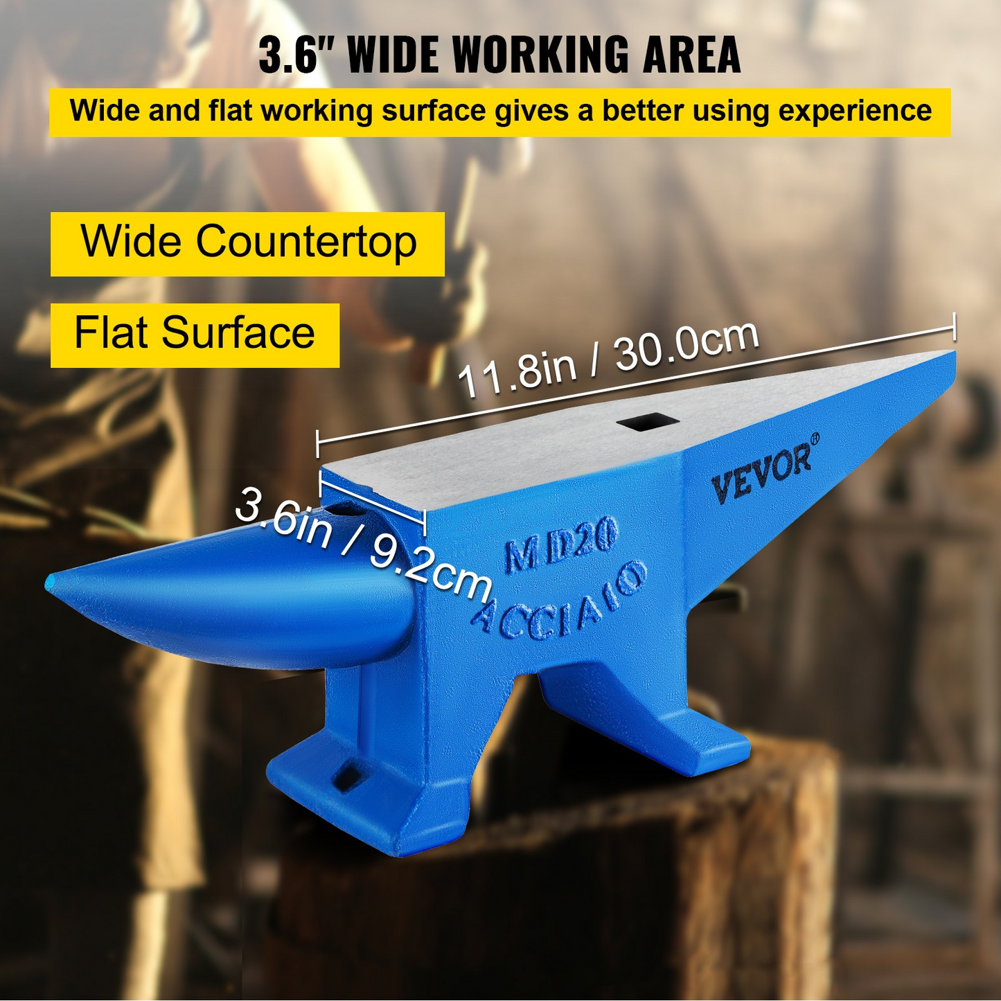 VEVOR Single Horn Anvil 20 kg Steel Anvil Blacksmith for Sale Forge Tools and Equipment Anvil Rugged Round and Square Hole Horn Anvil Blacksmith Jewelers Metalsmith Blacksmith Tool