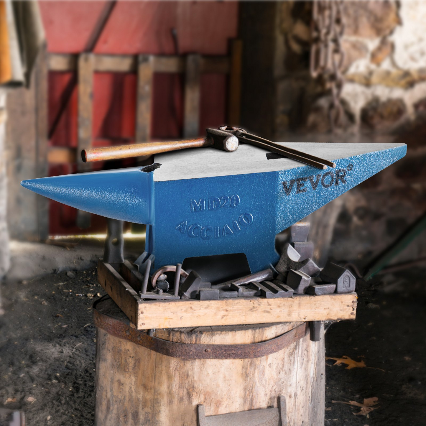 VEVOR Single Horn Anvil 20 kg Steel Anvil Blacksmith for Sale Forge Tools and Equipment Anvil Rugged Round and Square Hole Horn Anvil Blacksmith Jewelers Metalsmith Blacksmith Tool